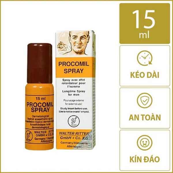 Chai xịt Procomil Spray của Đức trị xuất tinh sớm